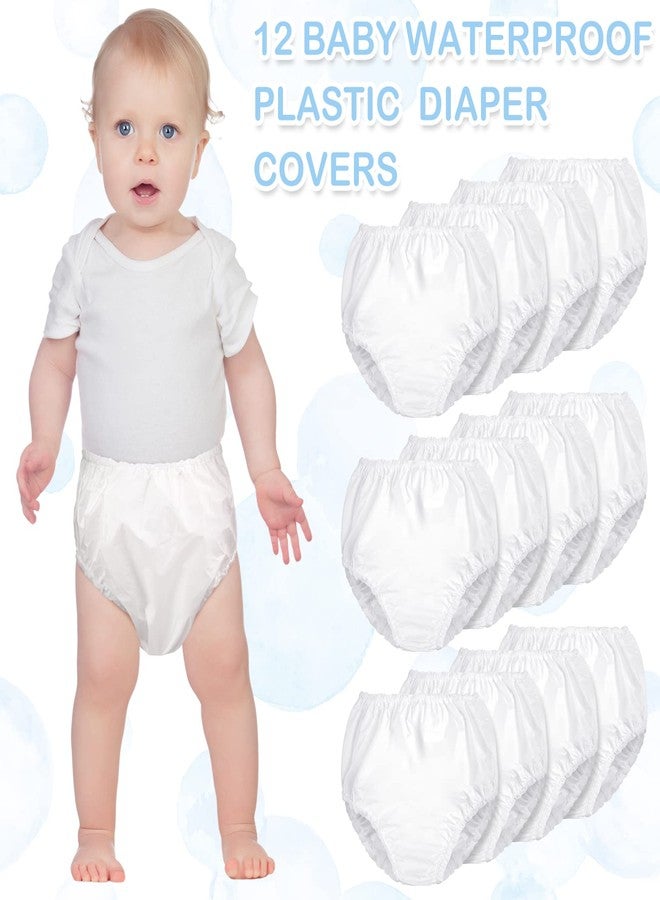 Funtery 12 Packs Waterproof Plastic Pants for Toddlers Reusable Diaper Covers Unisex Baby Potty Training Underwear Covers(5T) White - Image 5